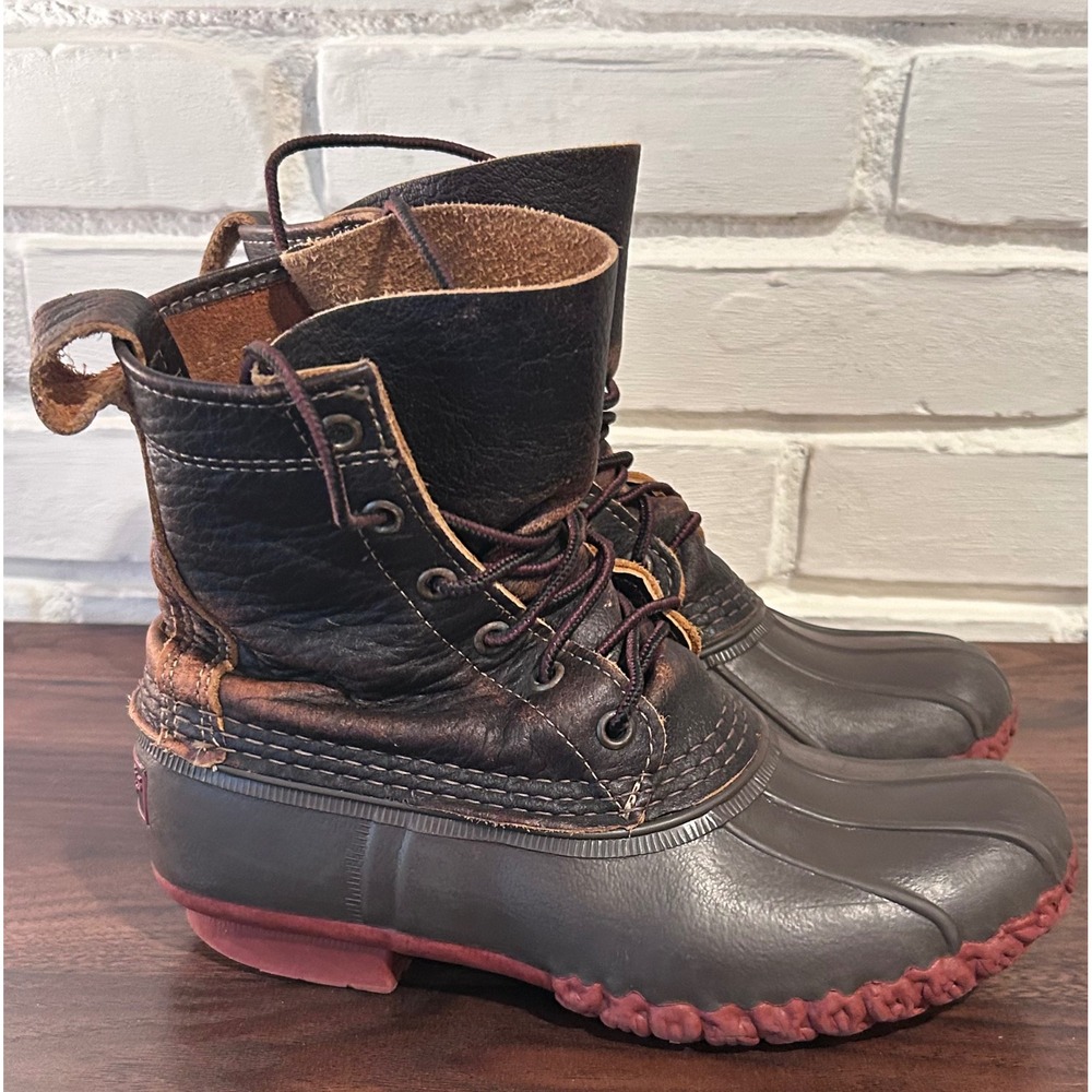 LL Bean Bean Boots Dark Brown Leather Duck Boot Pics for Size Gorpcore Rain Snow